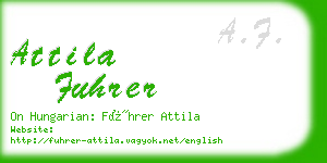 attila fuhrer business card